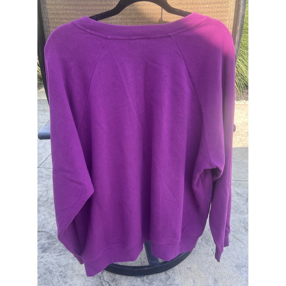 Torrid Fleece Crew Neck Lace Pullover Sweater - Plum Caspia Size 1X - Picture 5 of 5